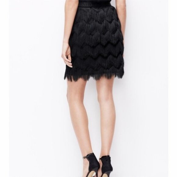 BCBGMaxAzria Black fringe Mini Skirt, S - Picture 4 of 9